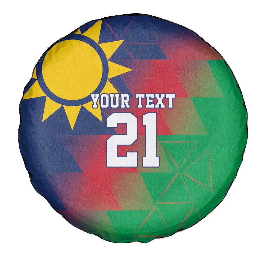Custom Cricket African Namibia Spare Tire Cover Namibian Gold Sun Flag Motif - African Pride