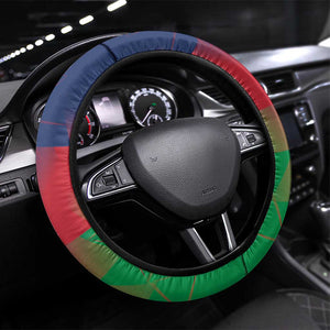 Cricket African Namibia Steering Wheel Cover Namibian Gold Sun Flag Motif - African Pride