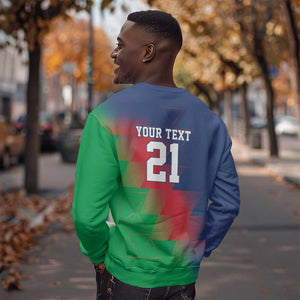 Custom Cricket African Namibia Sweatshirt Namibian Gold Sun Flag Motif - African Pride