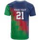 Custom Cricket African Namibia T shirt Namibian Gold Sun Flag Motif - African Pride
