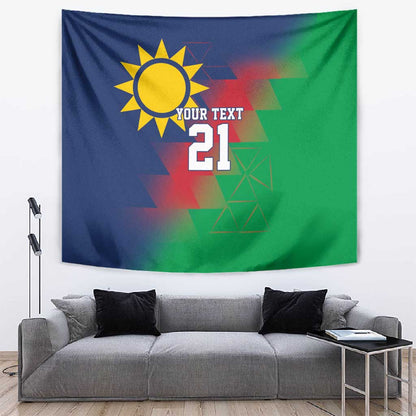 Custom Cricket African Namibia Tapestry Namibian Gold Sun Flag Motif - African Pride