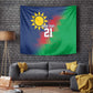Custom Cricket African Namibia Tapestry Namibian Gold Sun Flag Motif - African Pride