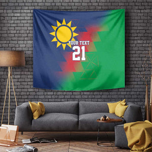 Custom Cricket African Namibia Tapestry Namibian Gold Sun Flag Motif - African Pride
