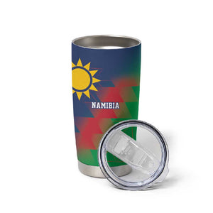 Custom Cricket African Namibia Tumbler Cup Namibian Gold Sun Flag Motif - African Pride