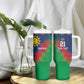 Custom Cricket African Namibia Tumbler With Handle Namibian Gold Sun Flag Motif - African Pride