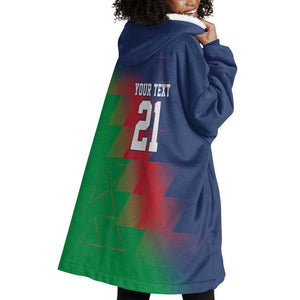 Custom Cricket African Namibia Wearable Blanket Hoodie Namibian Gold Sun Flag Motif - African Pride