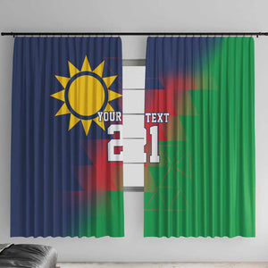 Custom Cricket African Namibia Window Curtain Namibian Gold Sun Flag Motif - African Pride