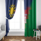 Custom Cricket African Namibia Window Curtain Namibian Gold Sun Flag Motif - African Pride