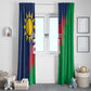 Custom Cricket African Namibia Window Curtain Namibian Gold Sun Flag Motif - African Pride