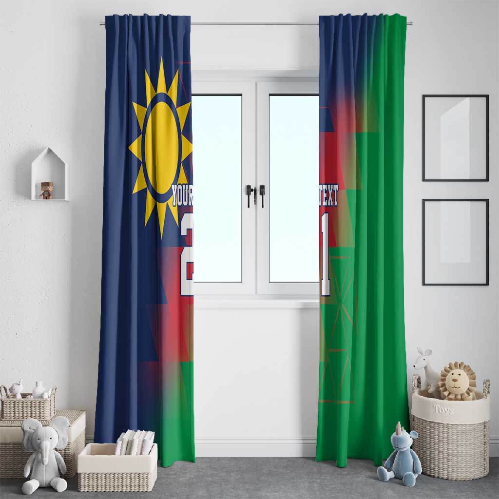 Custom Cricket African Namibia Window Curtain Namibian Gold Sun Flag Motif - African Pride
