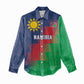 Custom Cricket African Namibia Women Casual Shirt Namibian Gold Sun Flag Motif - African Pride