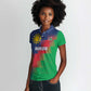 Custom Cricket African Namibia Women Polo Shirt Namibian Gold Sun Flag Motif - African Pride
