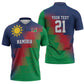 Custom Cricket African Namibia Zipper Polo Shirt Namibian Gold Sun Flag Motif