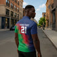 Custom Cricket African Namibia Zipper Polo Shirt Namibian Gold Sun Flag Motif