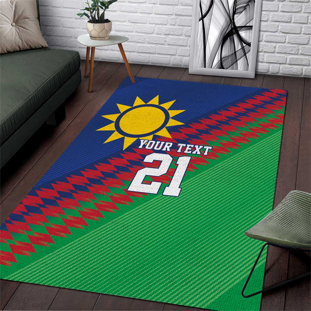 Custom Cricket African Namibia Area Rug Namibian Sporty Pattern Flag Motif - African Pride