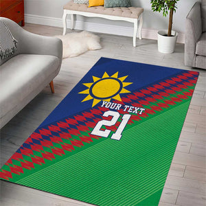 Custom Cricket African Namibia Area Rug Namibian Sporty Pattern Flag Motif - African Pride
