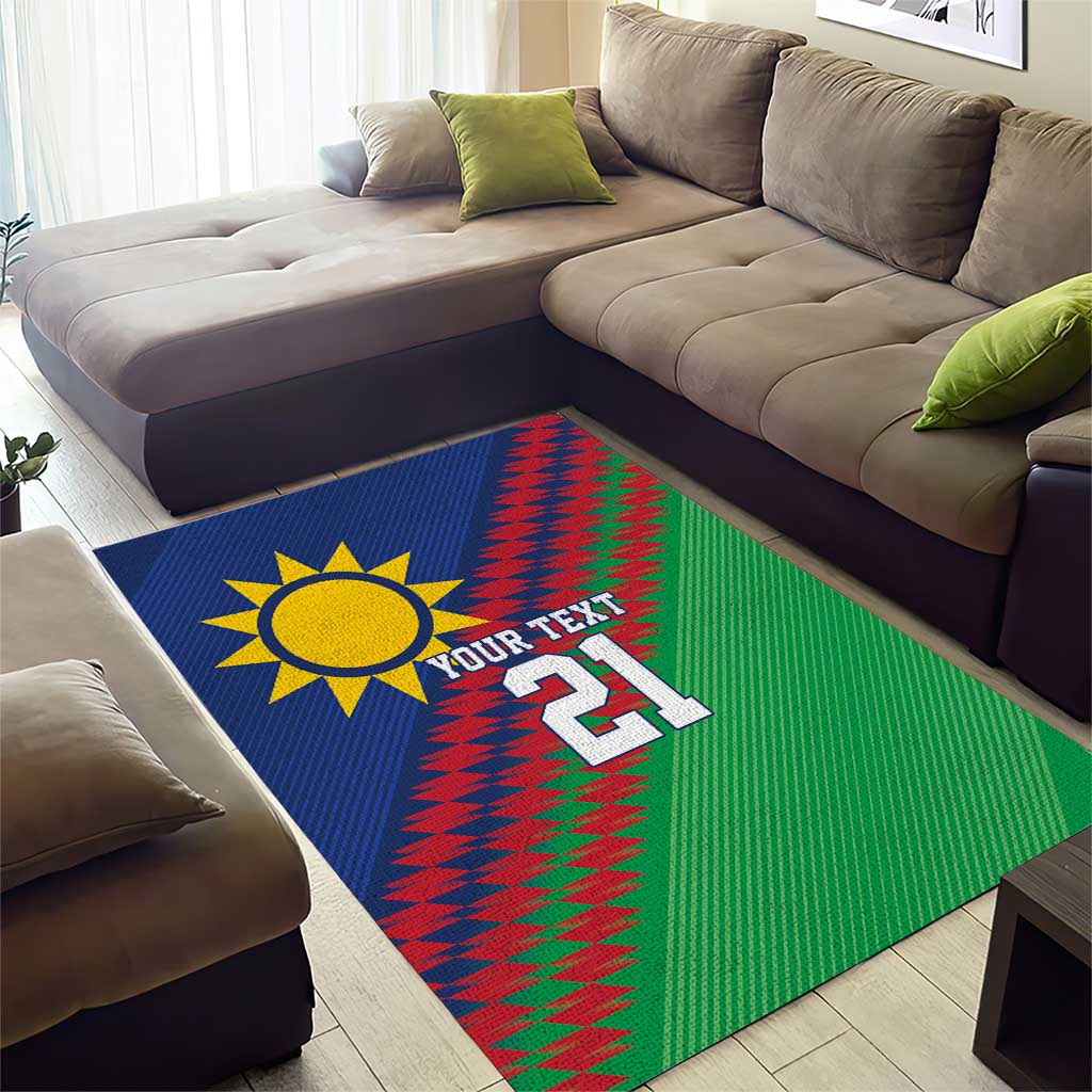 Custom Cricket African Namibia Area Rug Namibian Sporty Pattern Flag Motif - African Pride