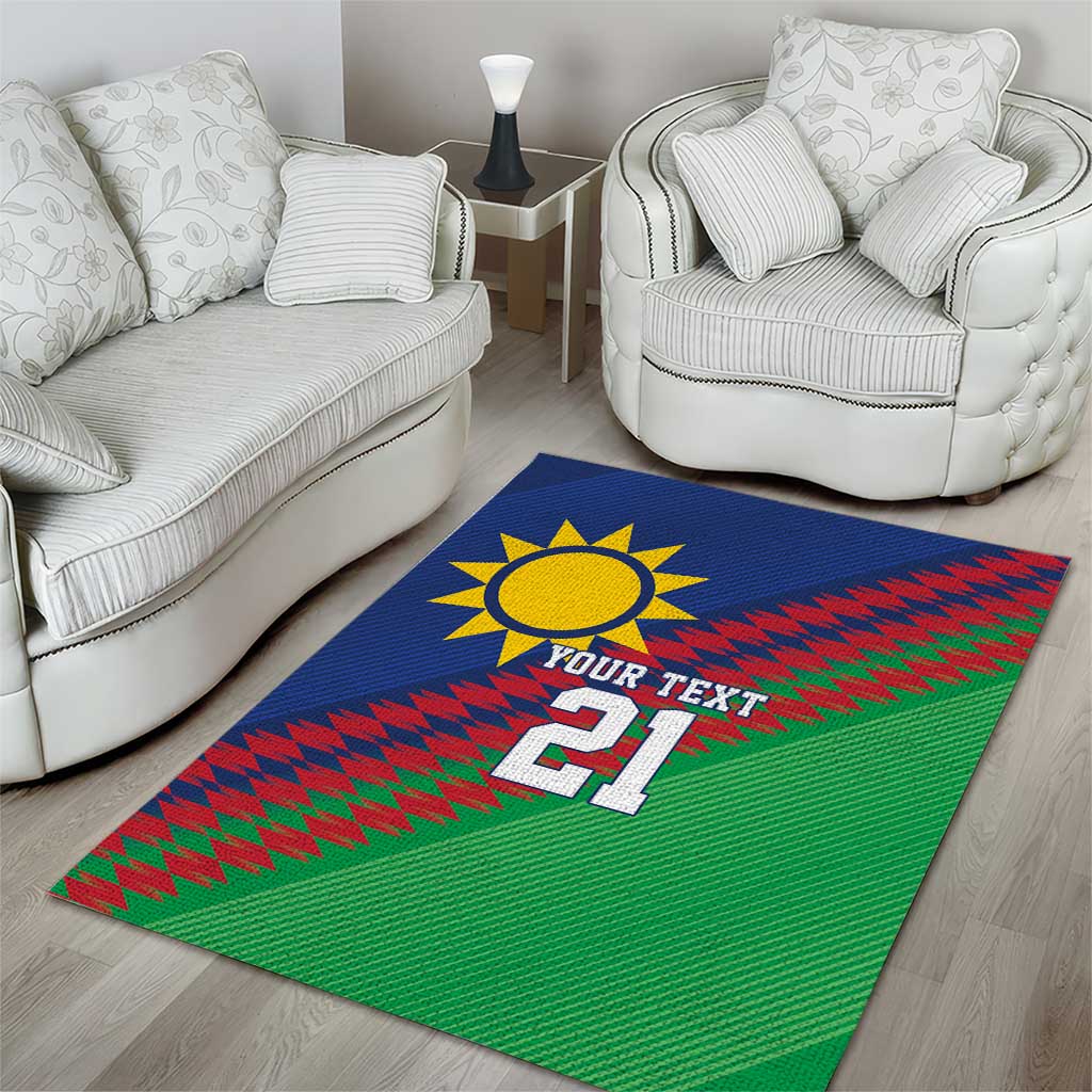Custom Cricket African Namibia Area Rug Namibian Sporty Pattern Flag Motif - African Pride