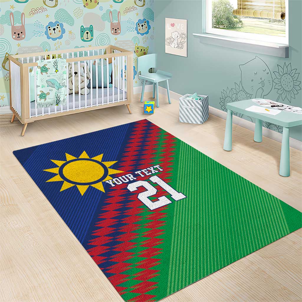 Custom Cricket African Namibia Area Rug Namibian Sporty Pattern Flag Motif - African Pride