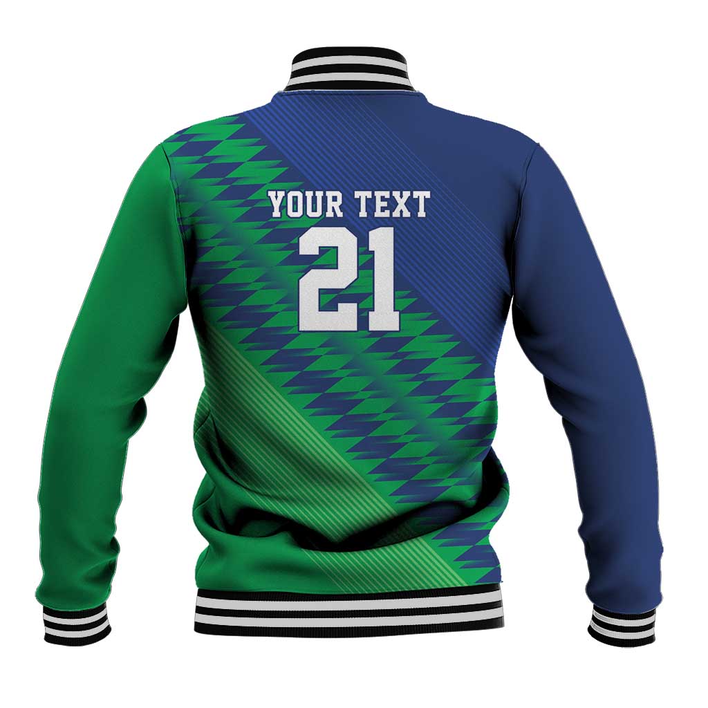 Custom Cricket African Namibia Baseball Jacket Namibian Sporty Pattern Flag Motif - African Pride
