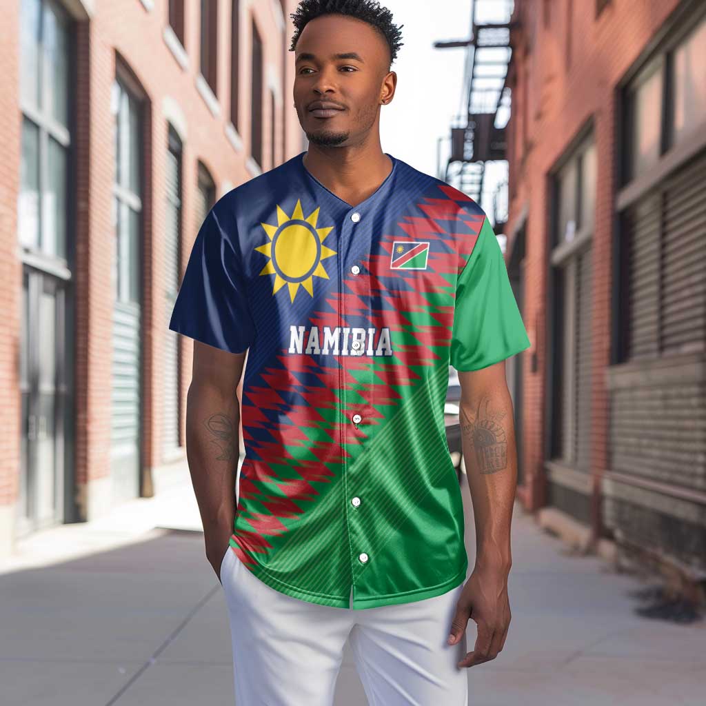 Custom Cricket African Namibia Baseball Jersey Namibian Sporty Pattern Flag Motif - African Pride