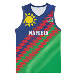 Custom Cricket African Namibia Basketball Jersey Namibian Sporty Pattern Flag Motif - African Pride