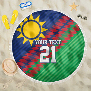 Custom Cricket African Namibia Beach Blanket Namibian Sporty Pattern Flag Motif - African Pride