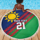 Custom Cricket African Namibia Beach Blanket Namibian Sporty Pattern Flag Motif - African Pride