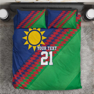Custom Cricket African Namibia Bedding Set Namibian Sporty Pattern Flag Motif - African Pride