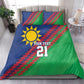 Custom Cricket African Namibia Bedding Set Namibian Sporty Pattern Flag Motif - African Pride