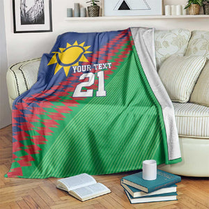 Custom Cricket African Namibia Blanket Namibian Sporty Pattern Flag Motif - African Pride