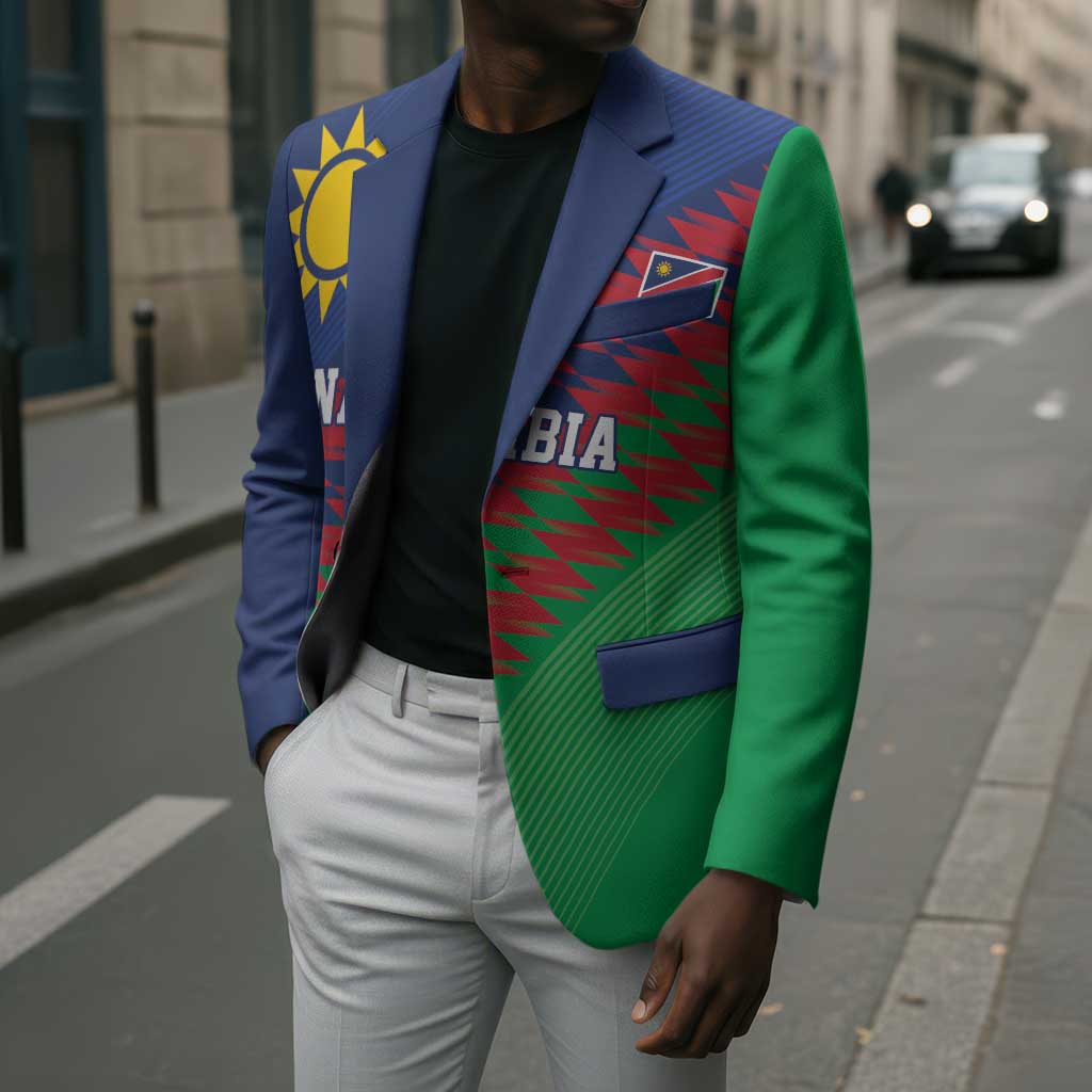 Custom Cricket African Namibia Blazer Namibian Sporty Pattern Flag Motif