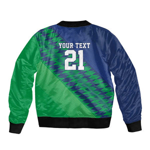 Custom Cricket African Namibia Bomber Jacket Namibian Sporty Pattern Flag Motif - African Pride