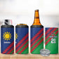 Custom Cricket African Namibia 4 in 1 Can Cooler Tumbler Namibian Sporty Pattern Flag Motif - African Pride