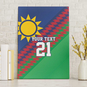 Custom Cricket African Namibia Canvas Wall Art Namibian Sporty Pattern Flag Motif - African Pride