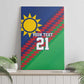 Custom Cricket African Namibia Canvas Wall Art Namibian Sporty Pattern Flag Motif - African Pride