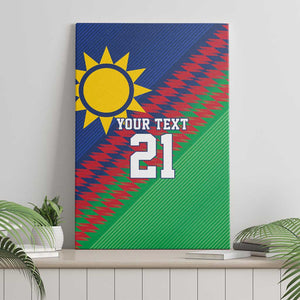 Custom Cricket African Namibia Canvas Wall Art Namibian Sporty Pattern Flag Motif - African Pride