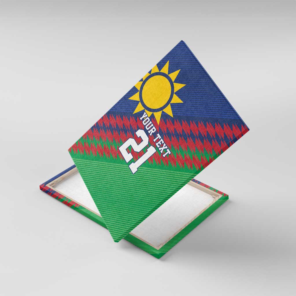 Custom Cricket African Namibia Canvas Wall Art Namibian Sporty Pattern Flag Motif - African Pride