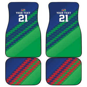 Custom Cricket African Namibia Car Mats Namibian Sporty Pattern Flag Motif - African Pride