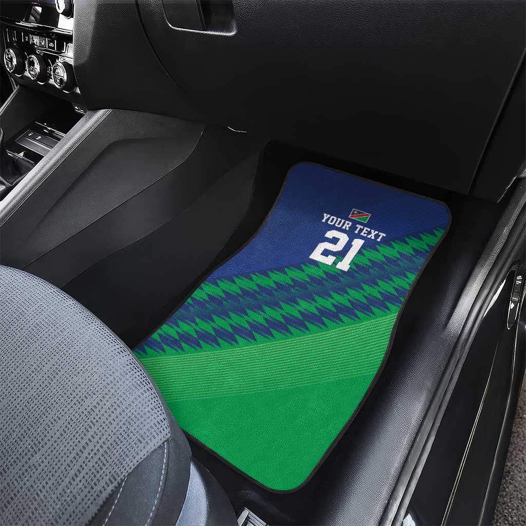 Custom Cricket African Namibia Car Mats Namibian Sporty Pattern Flag Motif - African Pride