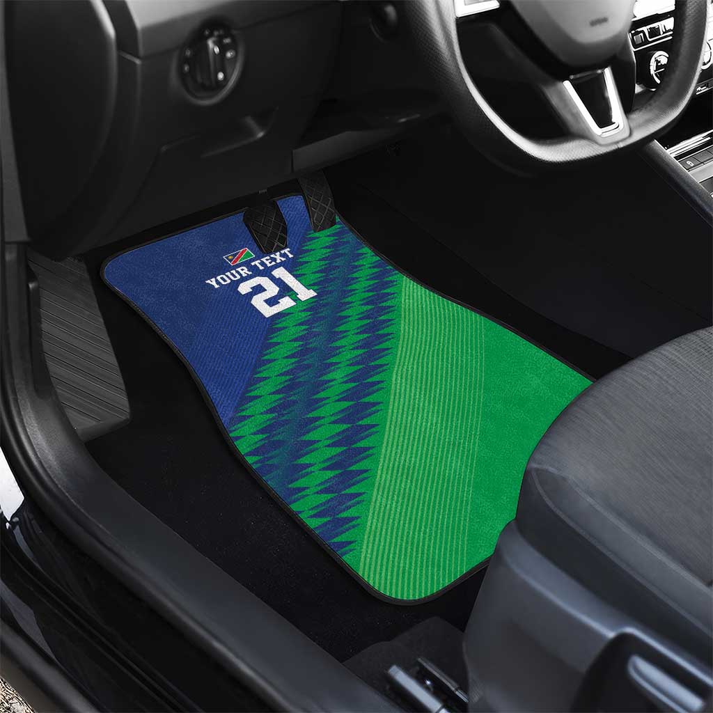 Custom Cricket African Namibia Car Mats Namibian Sporty Pattern Flag Motif - African Pride