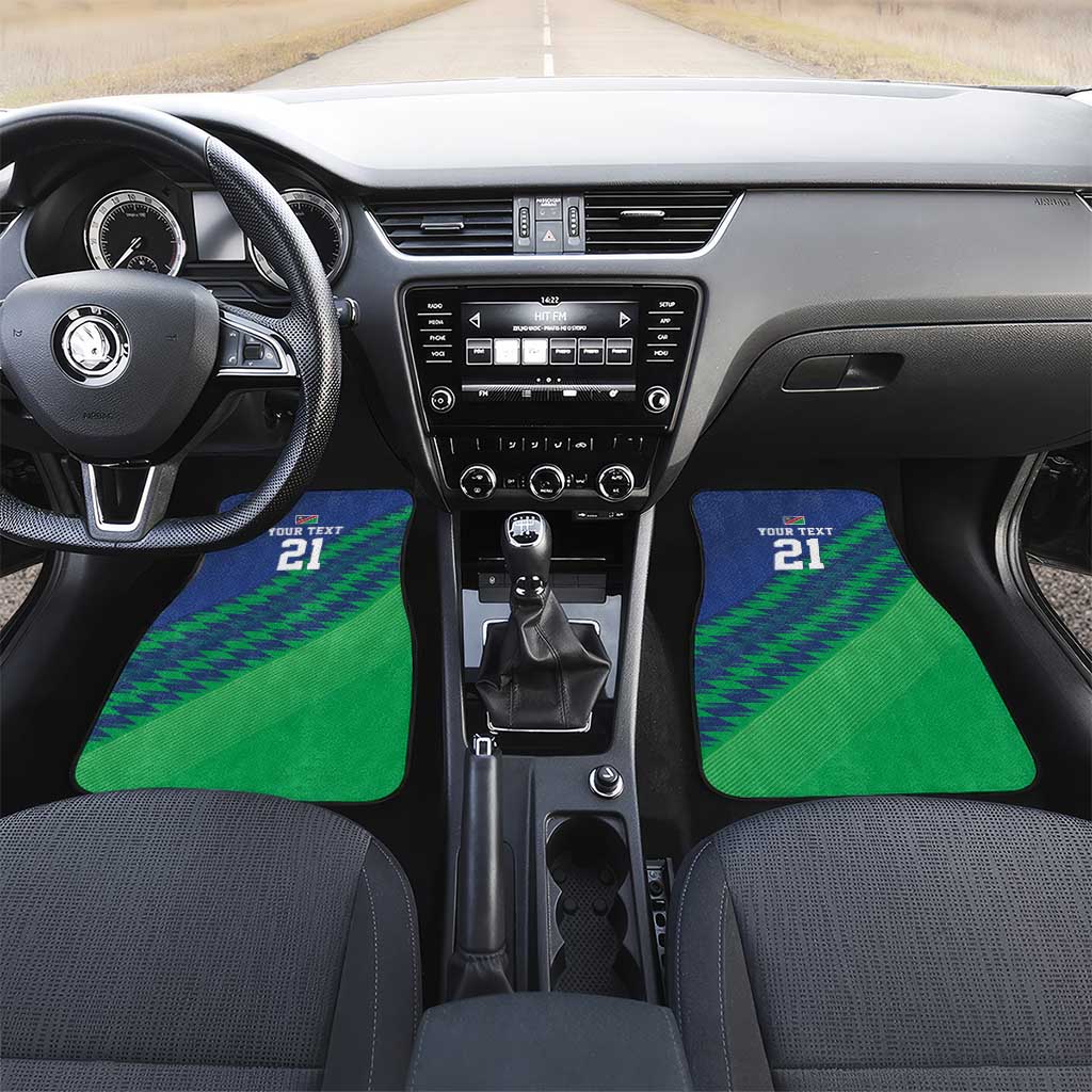 Custom Cricket African Namibia Car Mats Namibian Sporty Pattern Flag Motif - African Pride