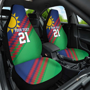 Custom Cricket African Namibia Car Seat Cover Namibian Sporty Pattern Flag Motif - African Pride