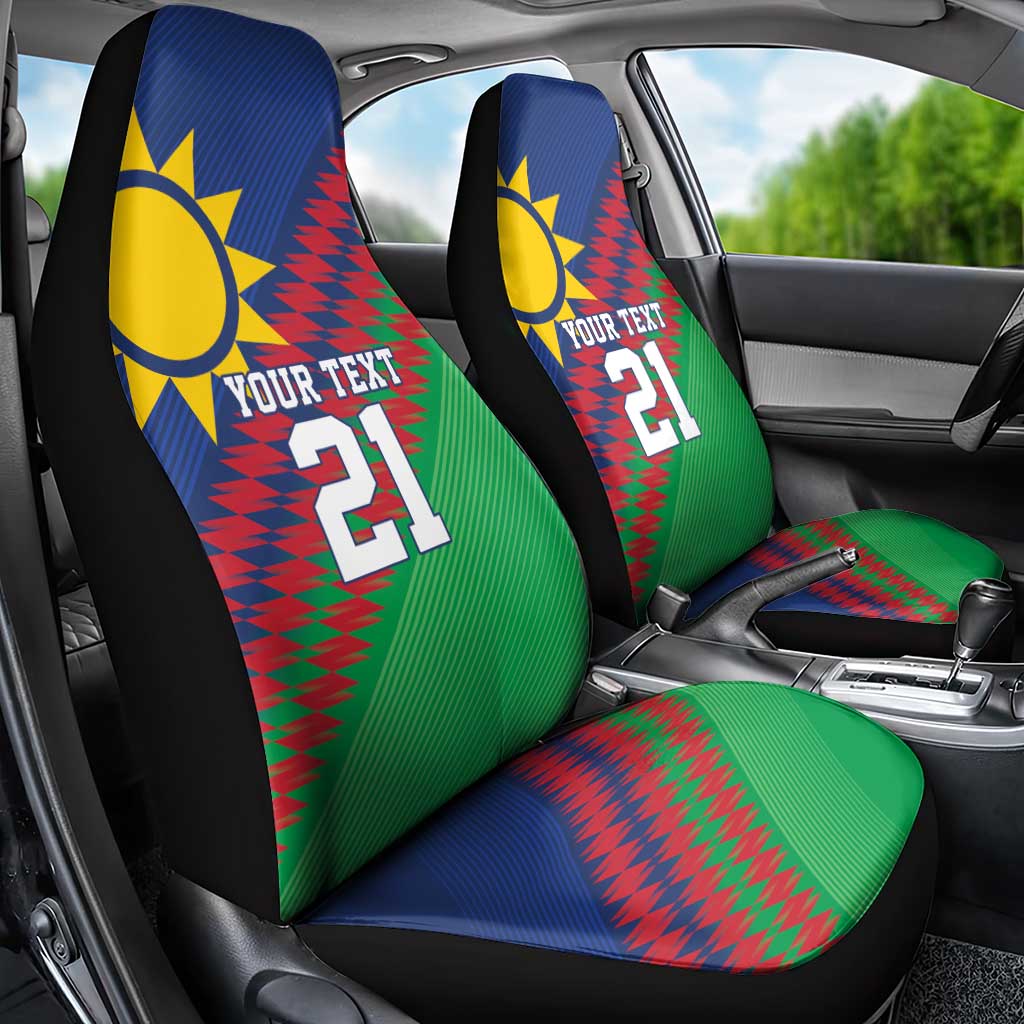 Custom Cricket African Namibia Car Seat Cover Namibian Sporty Pattern Flag Motif - African Pride