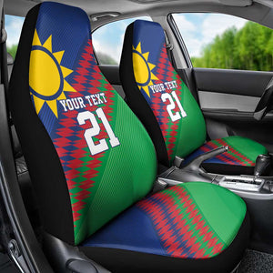Custom Cricket African Namibia Car Seat Cover Namibian Sporty Pattern Flag Motif - African Pride