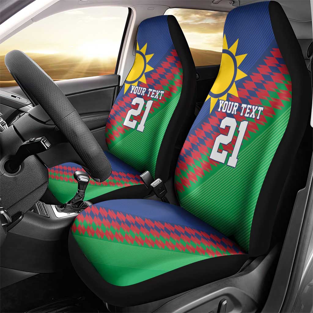Custom Cricket African Namibia Car Seat Cover Namibian Sporty Pattern Flag Motif - African Pride