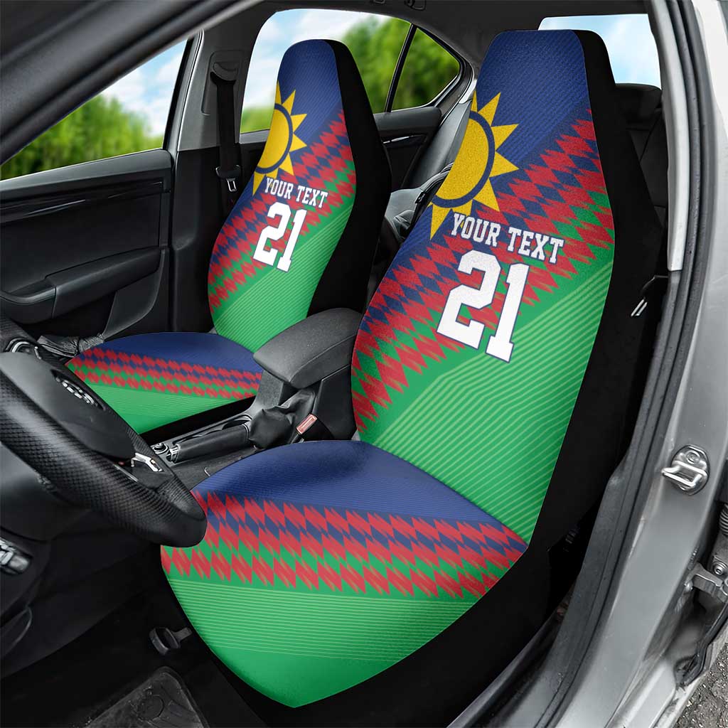Custom Cricket African Namibia Car Seat Cover Namibian Sporty Pattern Flag Motif - African Pride