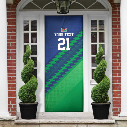 Custom Cricket African Namibia Door Cover Namibian Sporty Pattern Flag Motif