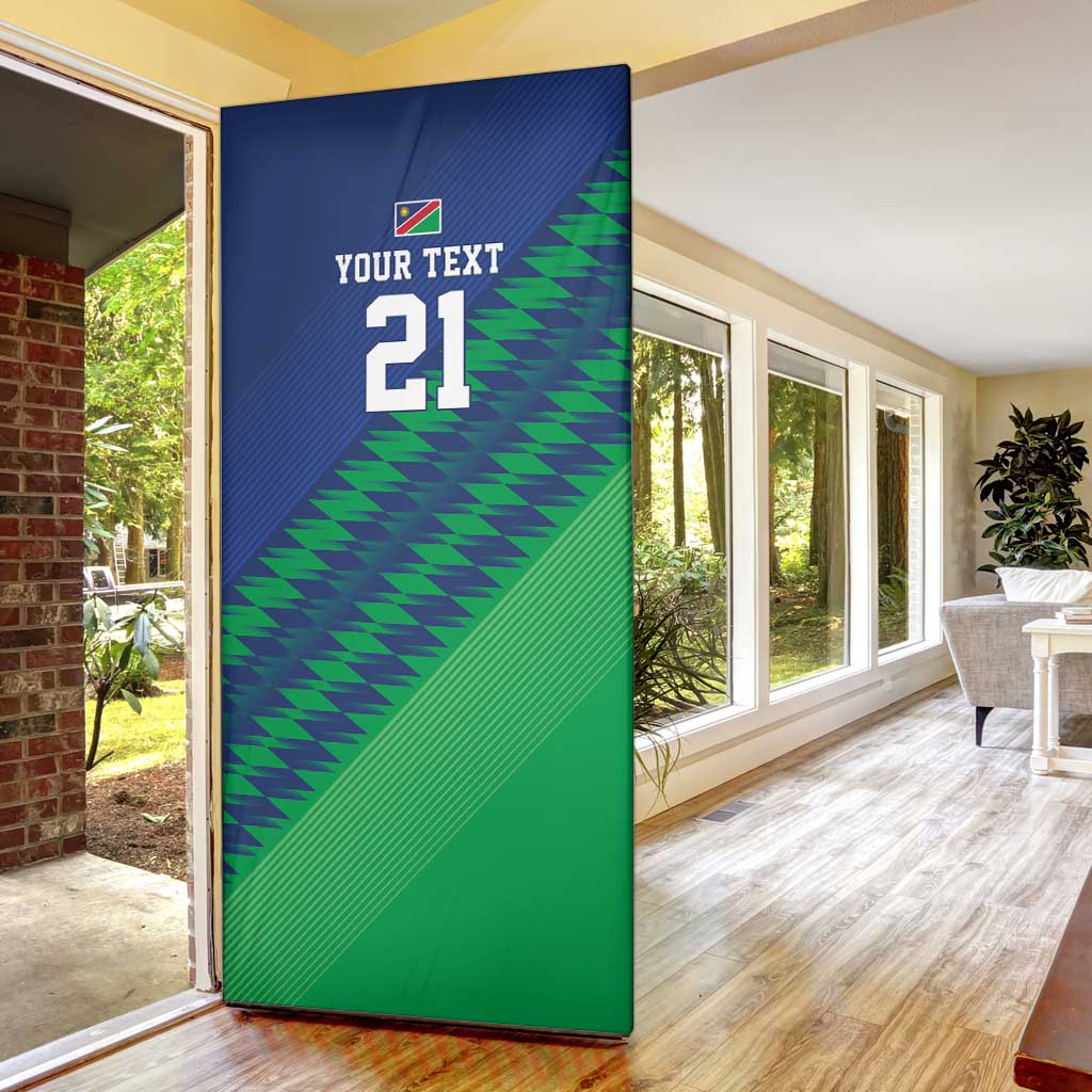 Custom Cricket African Namibia Door Cover Namibian Sporty Pattern Flag Motif