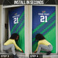 Custom Cricket African Namibia Door Cover Namibian Sporty Pattern Flag Motif